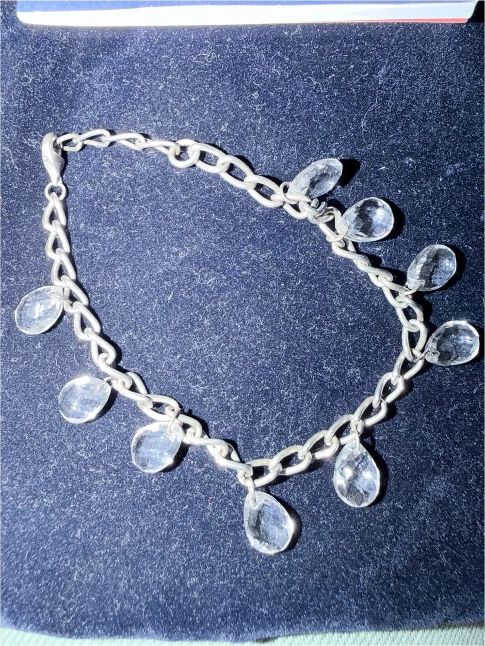 Swarovski Clear Teardrop Charm Bracelet